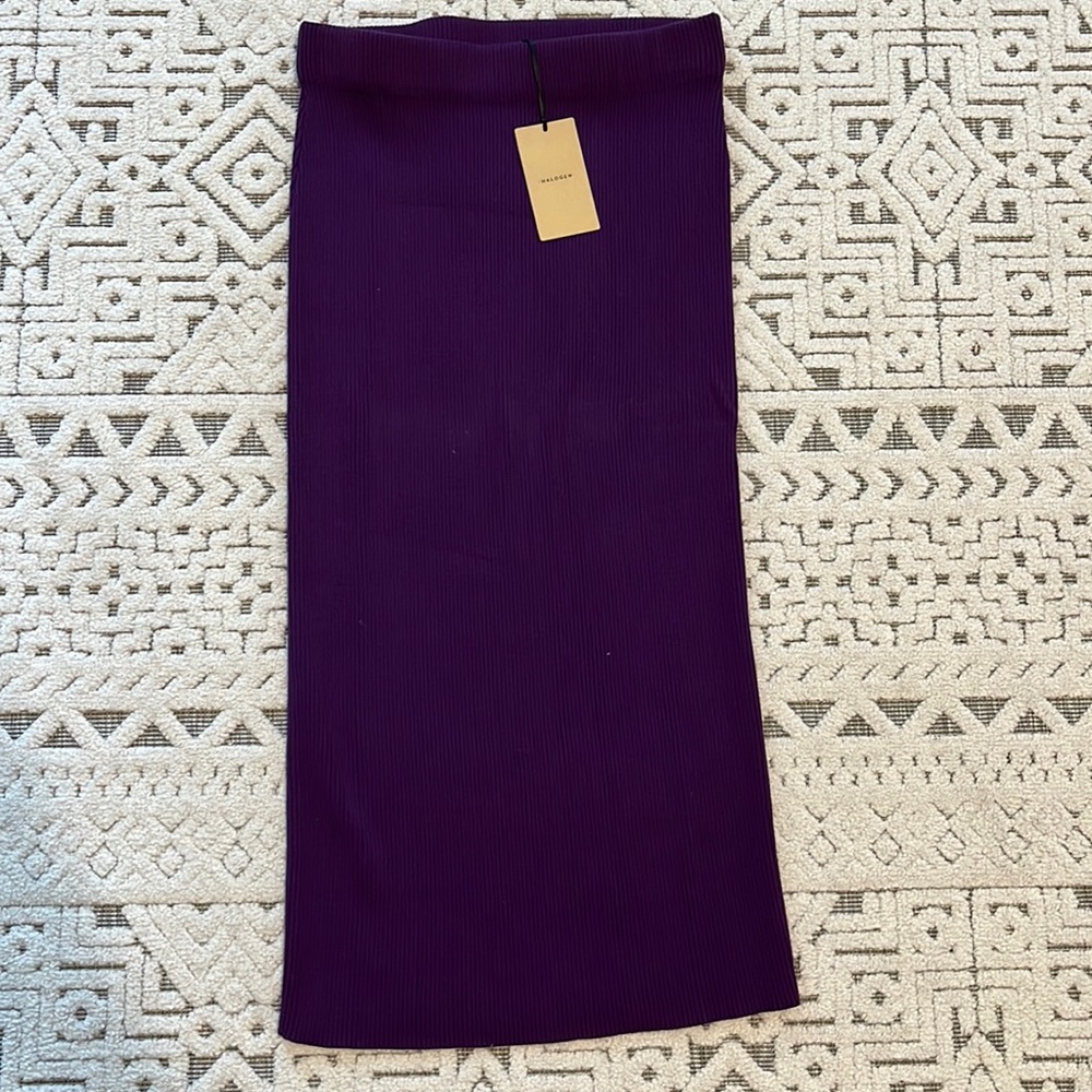 NWT purple Halogen knit pencil skirt, size S